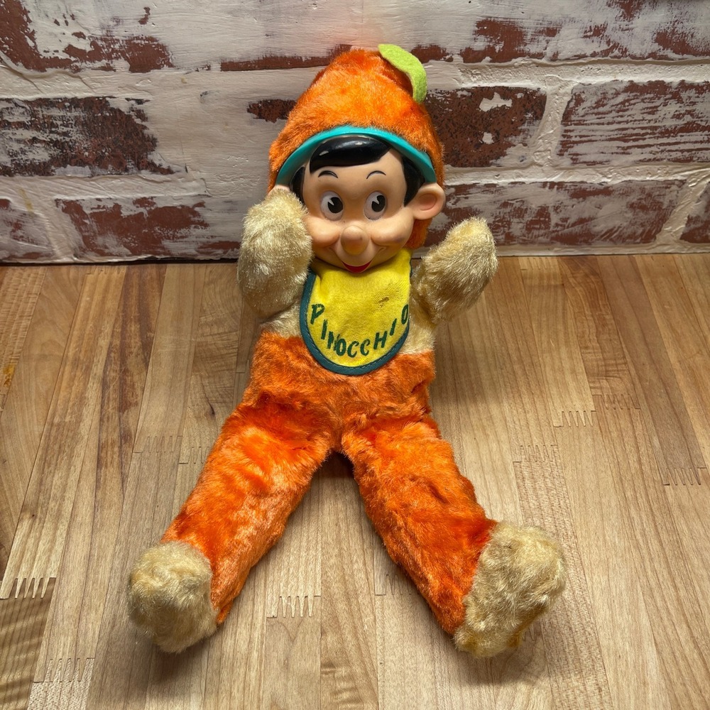 Vintage Gund Disney Pinocchio Rubber Face‎ Plush Toy 12 Inch Brooklyn NY 1950s
